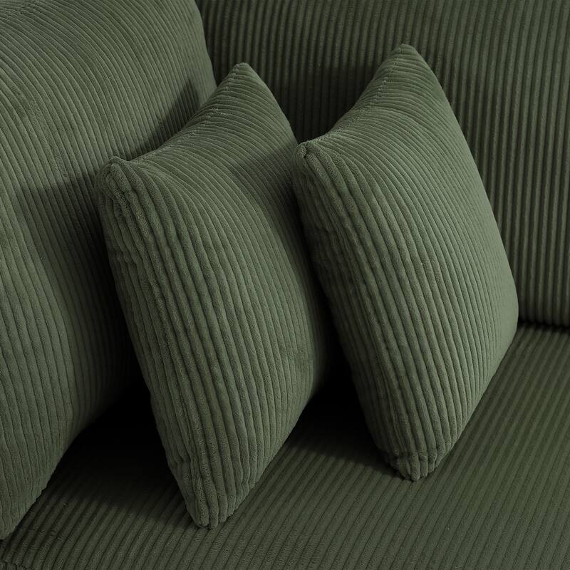 Set of 2 Modern Decorative Soft Corduroy Throw Pillows