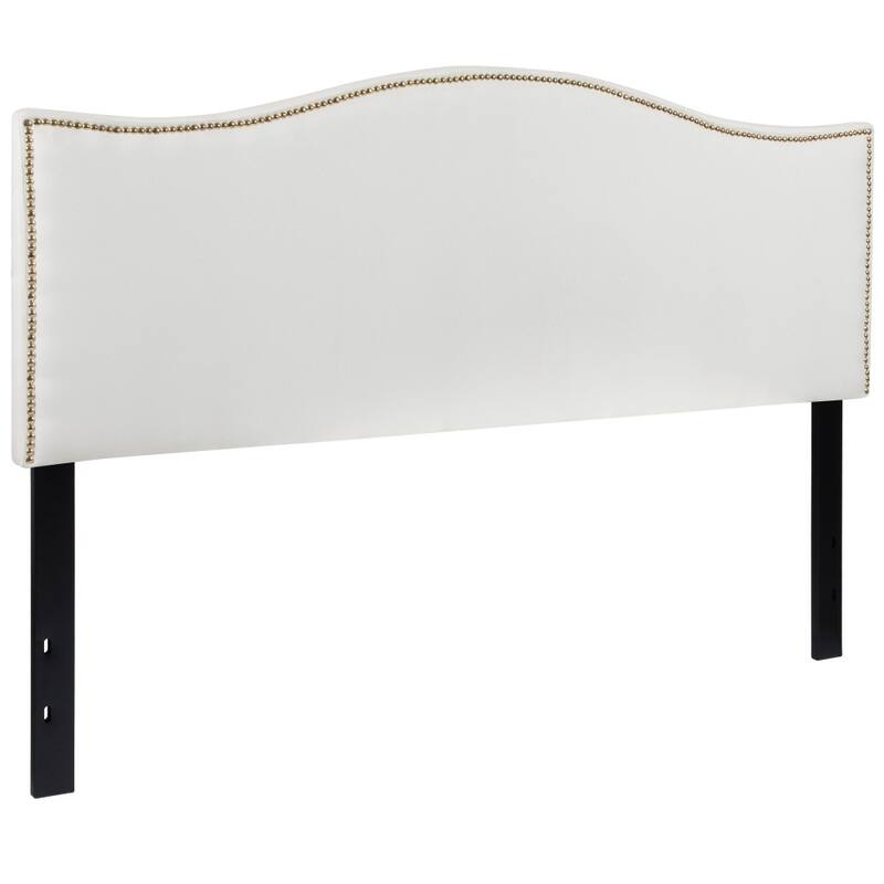 Arched Upholstered Headboard with Nailhead Trim