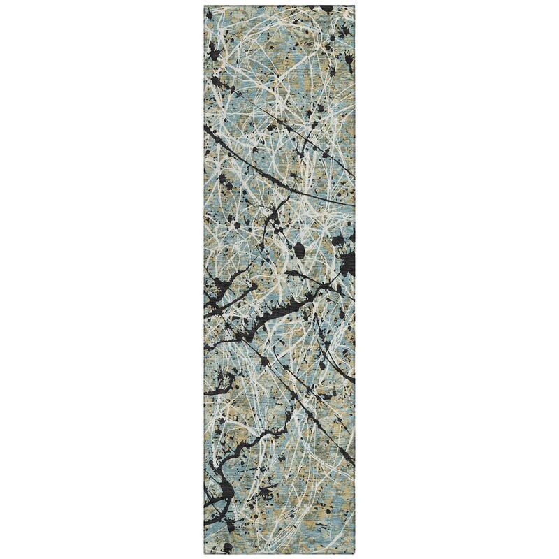 Machine Washable Indoor/ Outdoor Modern Splatter Chantille Rug