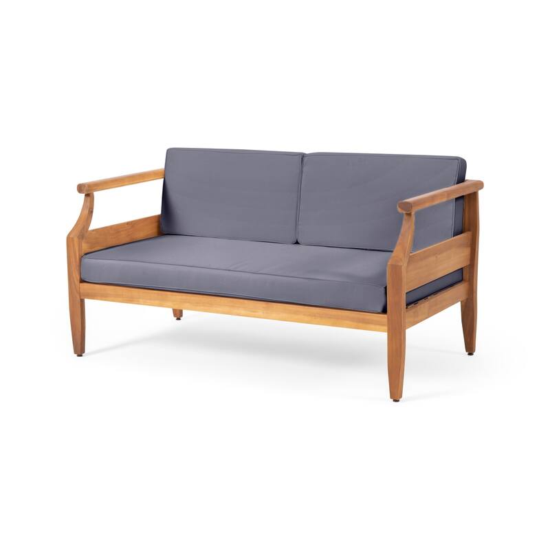 Outdoor Wood Frame Conversation Sofa Set of 2