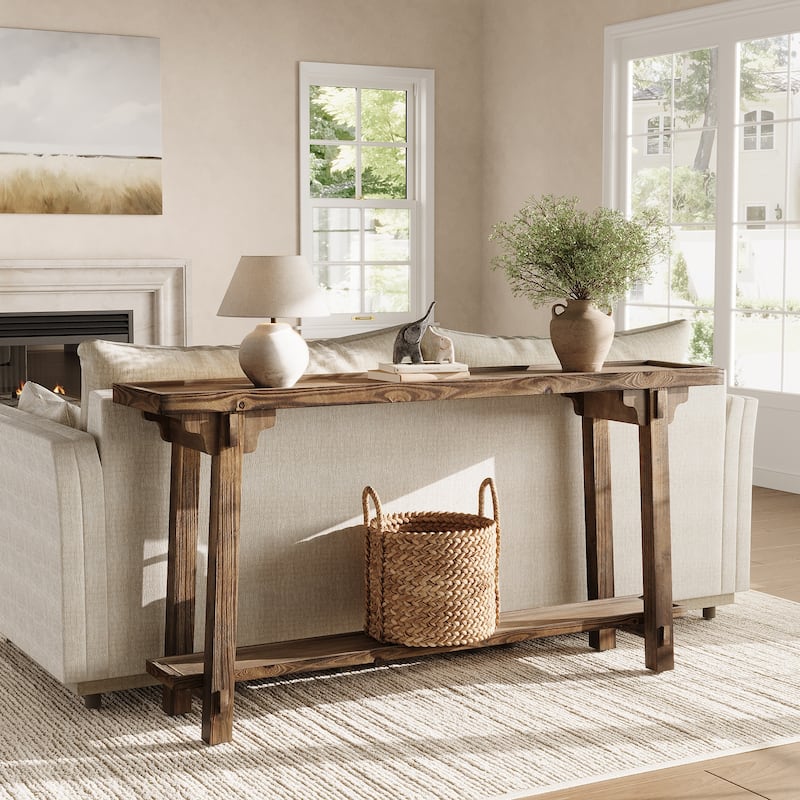 Solid Wood Console Table for Entryway