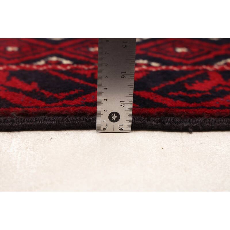 ECARPETGALLERY Hand-knotted Teimani Dark Navy, Red Wool Rug - 3'3 x 6'4