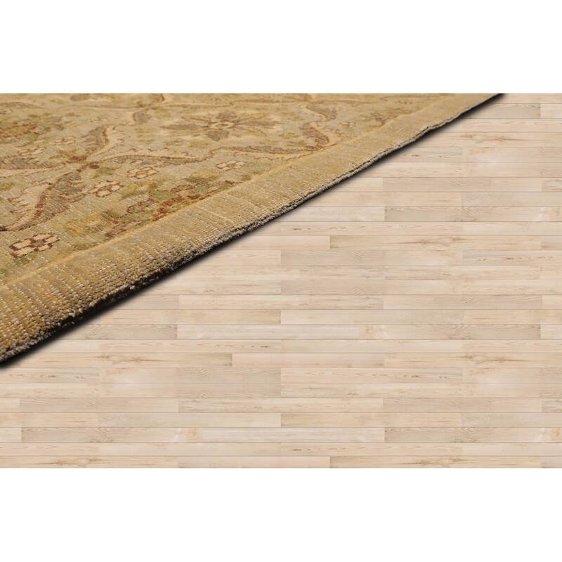 Hand Knotted Peshawar Tan,Gray Wool Traditional Oriental Area Rug - 10' 2'' x 13' 9''