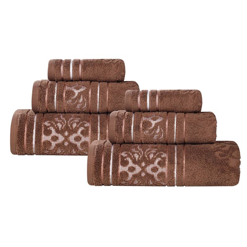 Superior Sadie Zero Twist Cotton 6 Piece Jacquard Towel Set