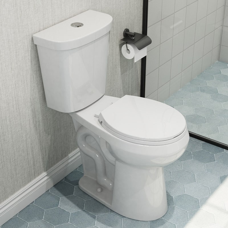 HOROW 21 in. Extra Tall 2-Piece Round Toilet in White with Comfortable Chair Height Seat and 1000g Powerful Flush - 21 Inch