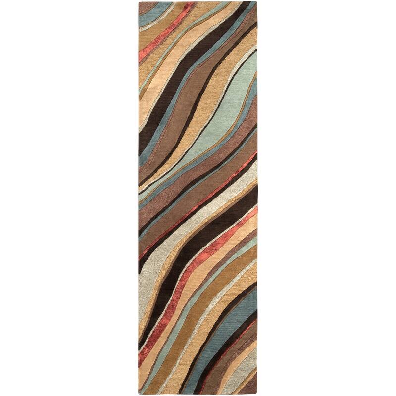 The Curated Nomad Pinos Hand Tufted Bohemian & Eclectic Stripe Area Rug