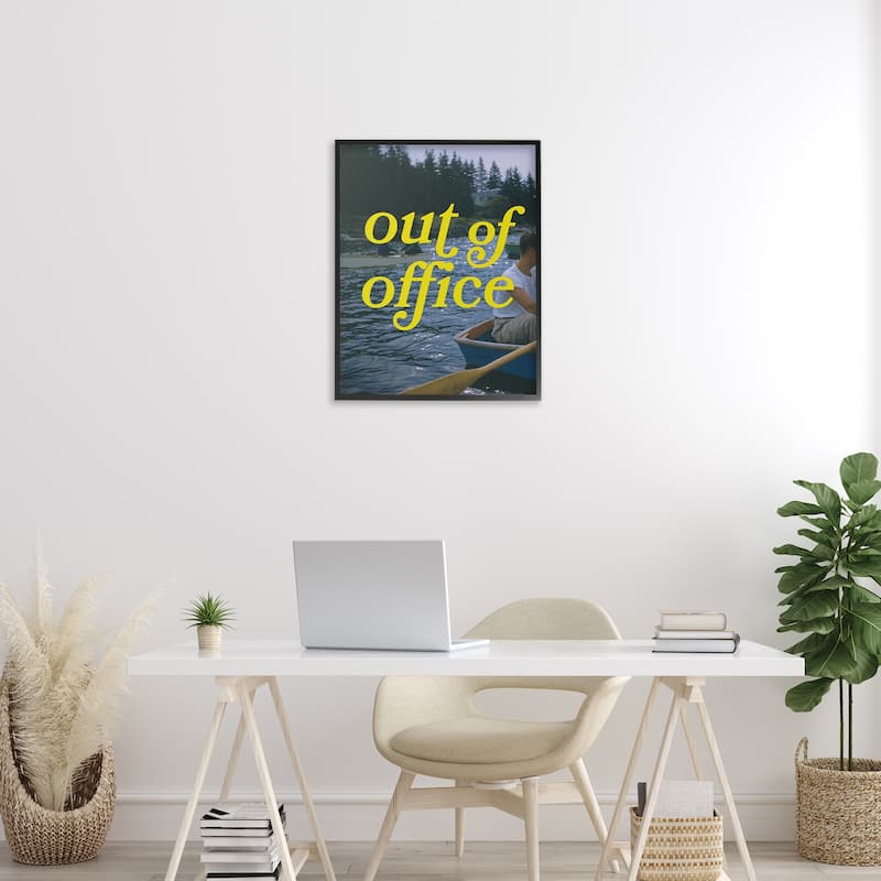 Stupell Out of Office Lake View Framed Giclee Art Design By Victoria Barnes