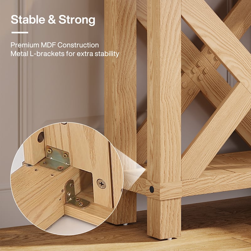 Farmhouse Side Table, Narrow End Table for Space Saving