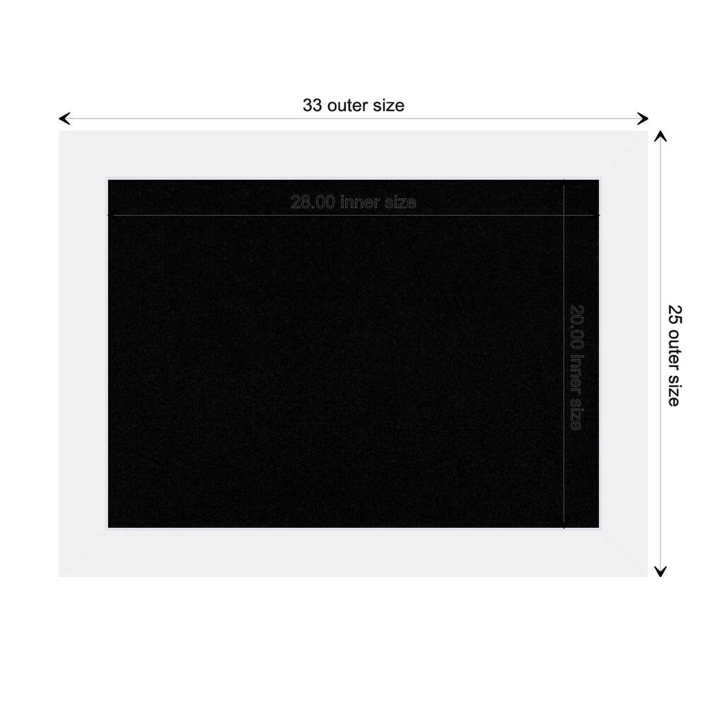 Corvino White Wood Framed Black Corkboard Bulletin Board
