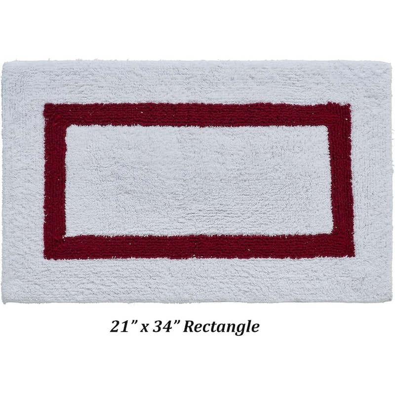Better Trends Hotel Collection in Race Track 100% Cotton Super Absorbent Reversible Double Sided Machine Washable Bath Mat Rug