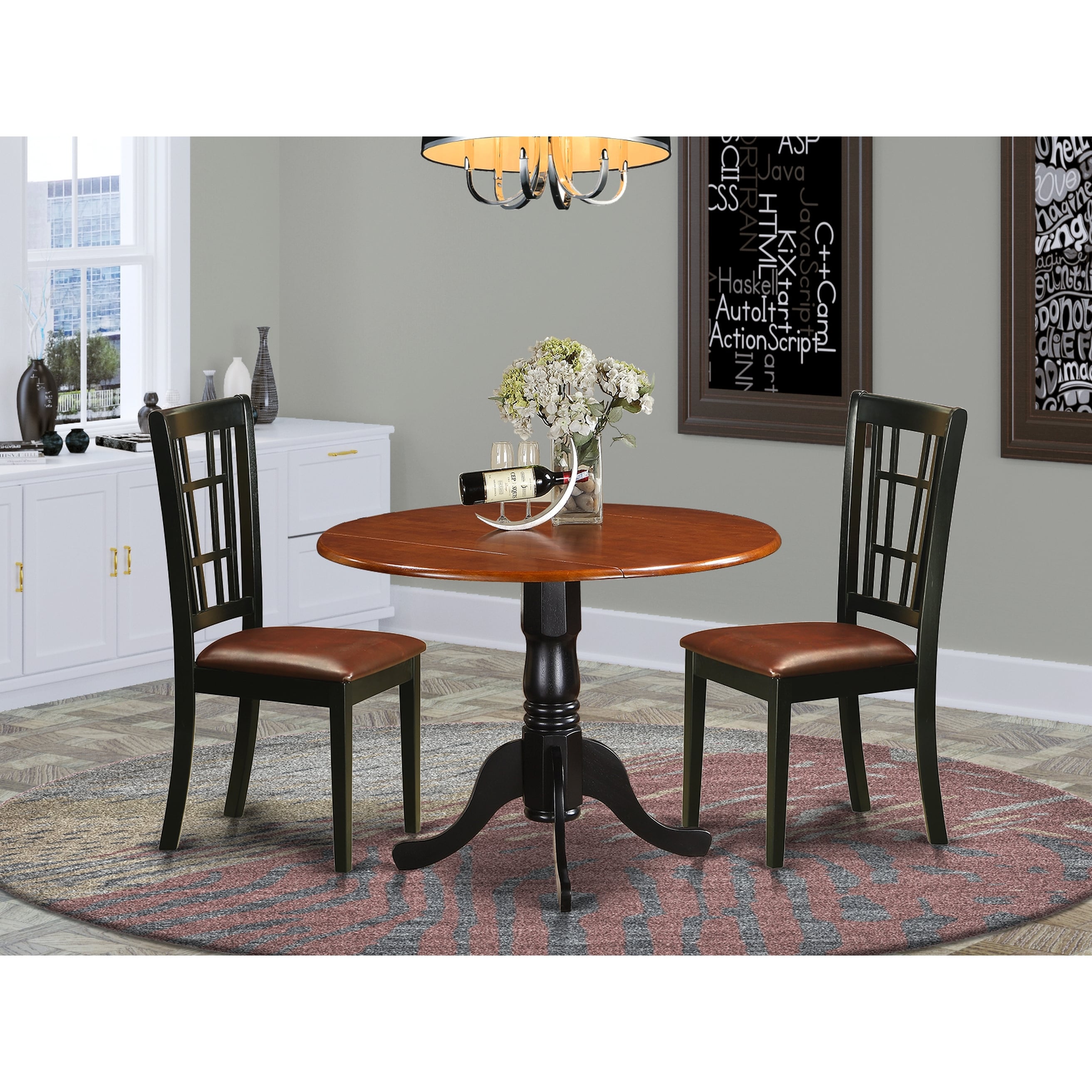 3 Piece Dublin Kitchen Table Set With Dining Table And 2 Solid Wood Kitchen Chairs On Sale Overstock 12028019