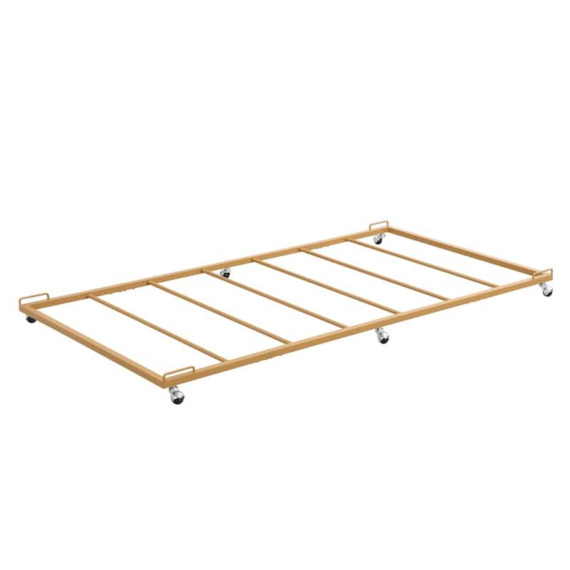 Moley Metal Twin Trundle Bed Frame with Modern Sleek Design