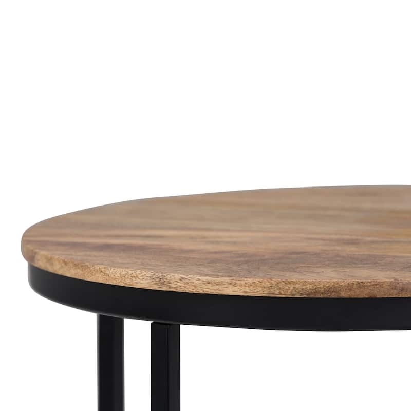 WYNDENHALL Alrich Industrial 18 inch Wide Metal Round Accent Side Table - 18 W x 18 D x 24 H