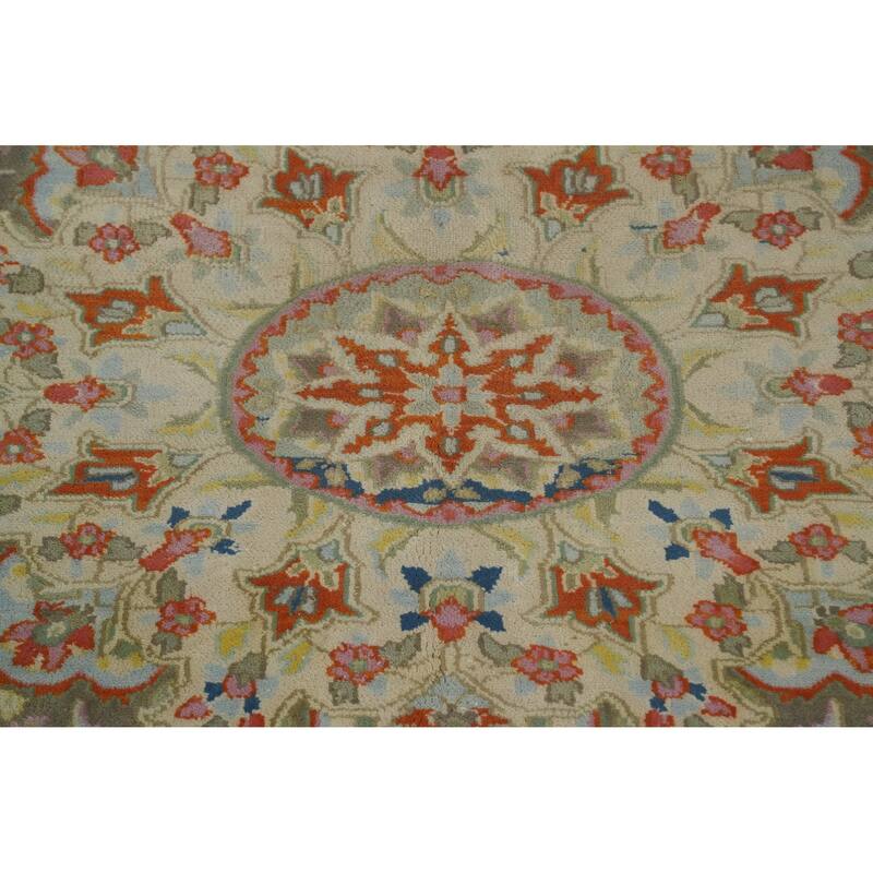 Hand Knotted Oriental 100% Wool Carpet Traditional Floral Greys & Charcoal Kerman Area Rug - 10' 10'' X 8' 1''