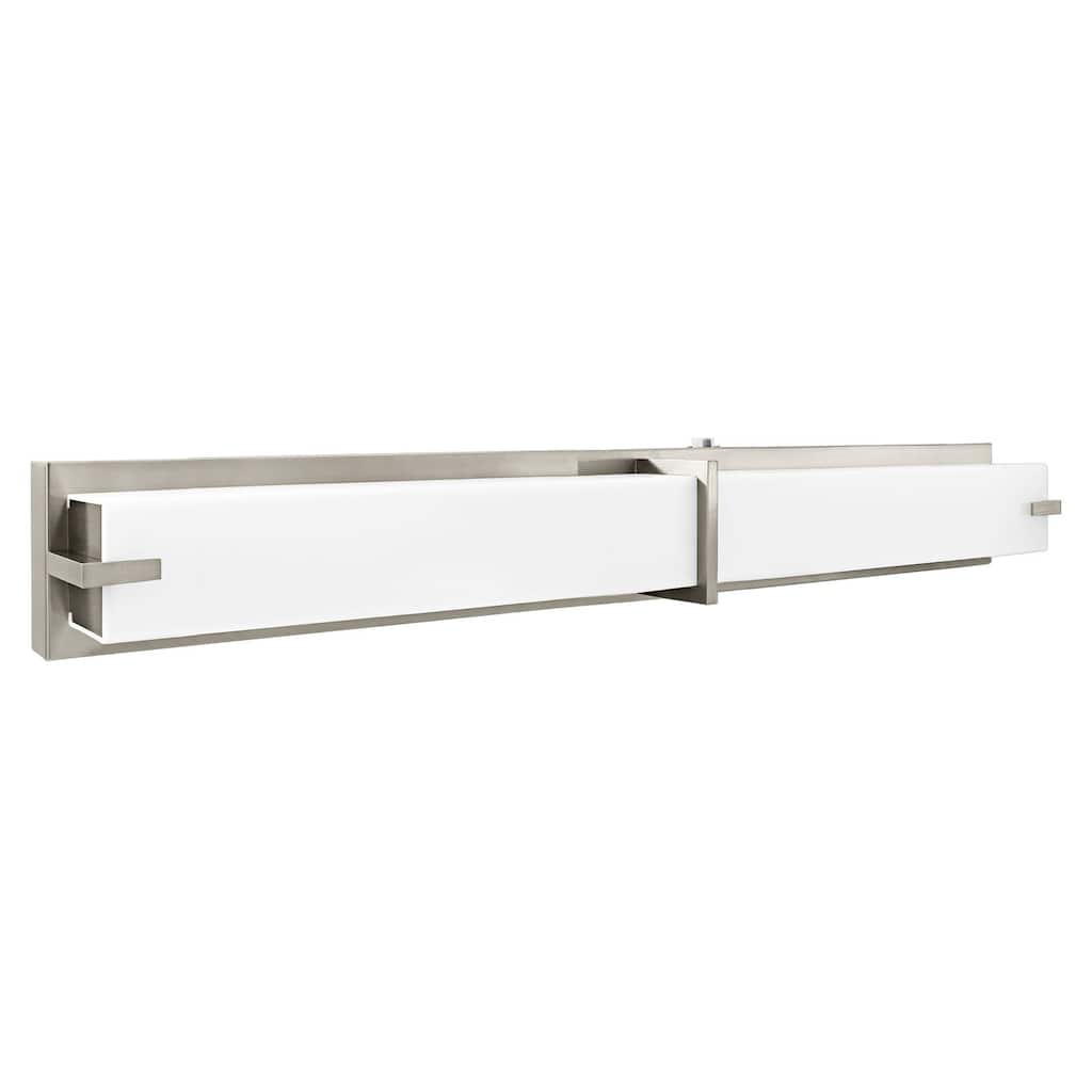 Luxrite 36" LED Vanity Light Brushed Nickel Bathroom Light Fixture 3CCT 30W 2100 Lumens Dimmable Damp Rated ETL Listed