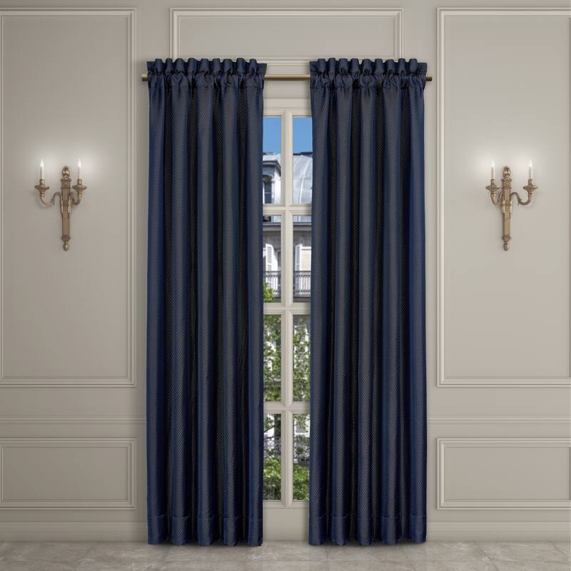 J. Queen New York Excelsior Royal Blue Window Panel Pair