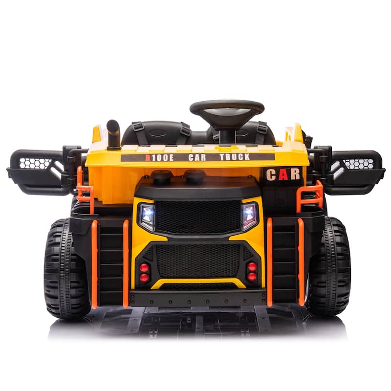 24V Two-seater Kids Ride On Electric Car W/parents control,Seat width 19.69in,E-rear dump,For Kids Aged 3+