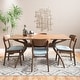 preview thumbnail 6 of 77, Fausett Mid-Century Modern 5 Piece Dining Set by Christopher Knight Home Mint/Walnut