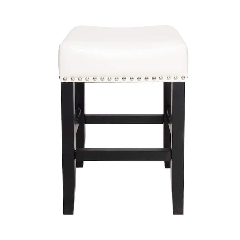 Laramie 26-inch Bonded Leather Backless Counter Stool (Set of 2) by Christopher Knight Home