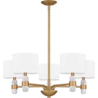 Kimberly 5-Light Brushed Weathered Brass Chandelier