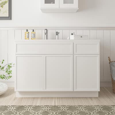 Vanity Art 51" Birch Freestanding Bathroom Vanity Cabinet without Top