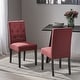 preview thumbnail 19 of 22, Gentry Tufted Fabric Dining Chair (Set of 2) by Christopher Knight Home Deep Red+Dark Brown