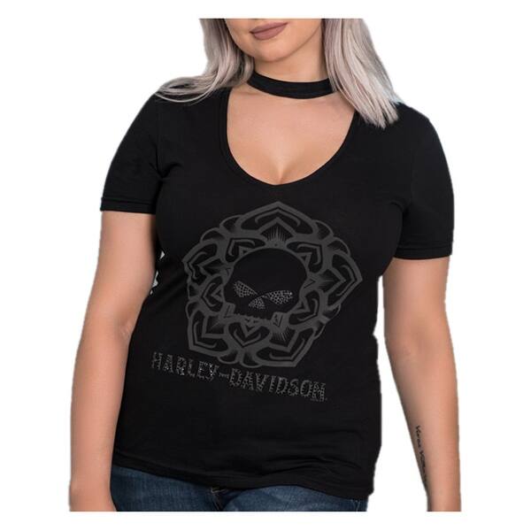 Shop Harley Davidson Women S Mandala Bling Premium V Neck T Shirt