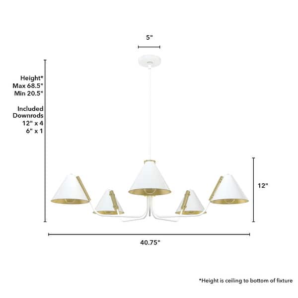 dimension image slide 1 of 2, Hunter Grove Isle 5-Light Chandelier, Dining Room, Entry, Mid-Century Modern, Geometric