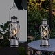 preview thumbnail 1 of 9, Alpine Corporation 15"H Indoor/Outdoor Vintage Metal Lantern with LED Lights, Silver