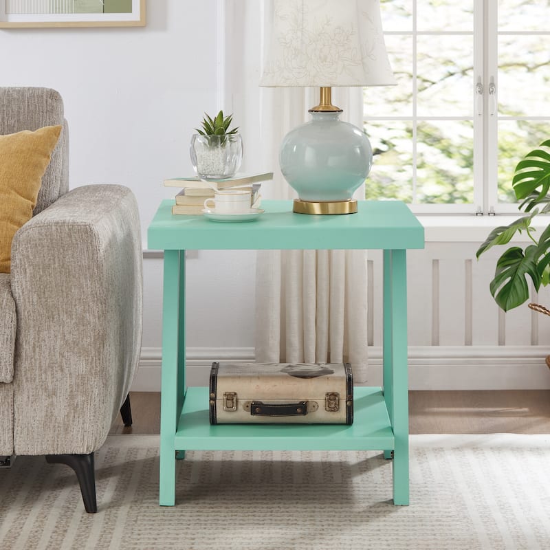 The Gray Barn Cedar Ridge Contemporary Replicated Wood Shelf End Table