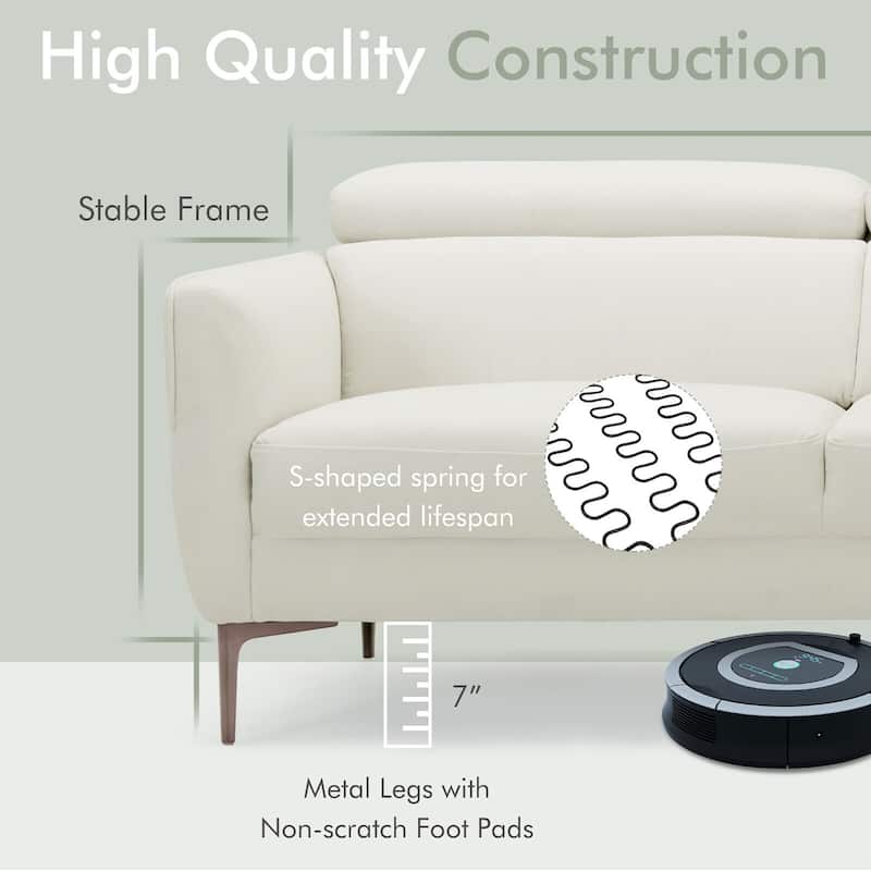 Gymax Modern Loveseat 72.5'' Fabric Sofa Couch w/ Adjustable Headrest