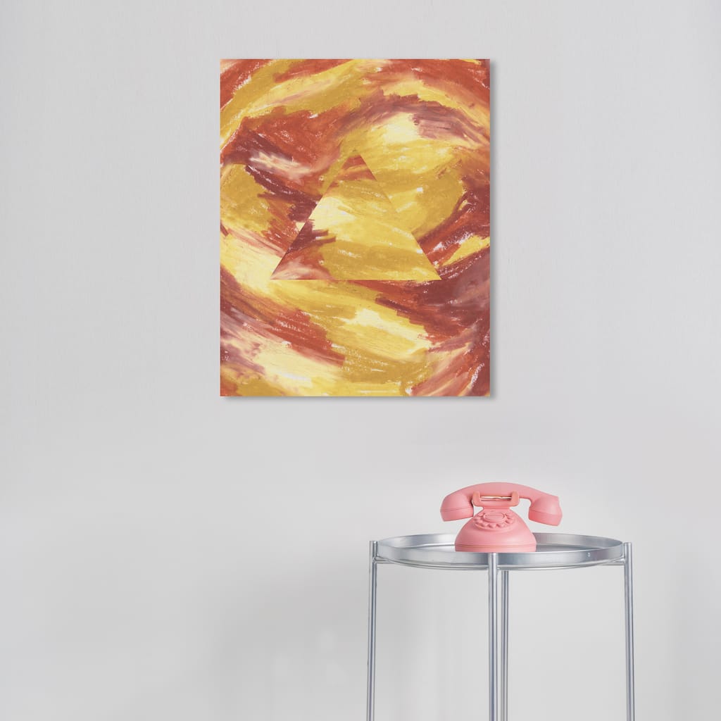 Wynwood Studio Canvas Abstract Color Land Pyramid Gold Modern & Contemporary Wall Art Canvas Print