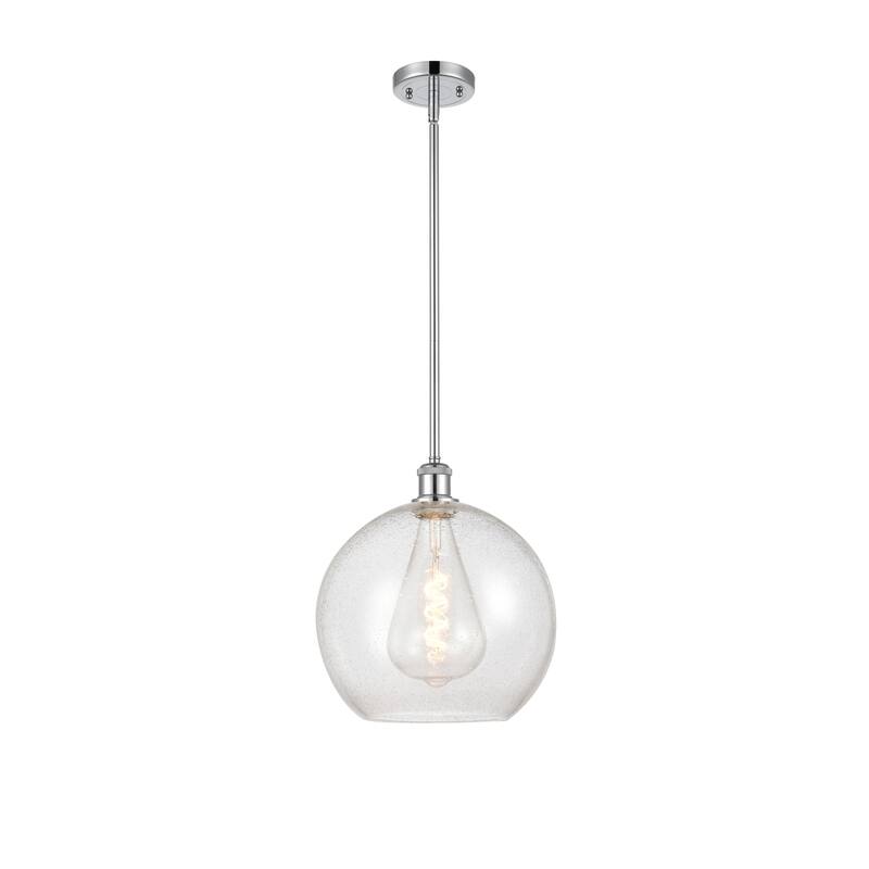 Innovations Lighting Athens 1 Light 12" Mini Pendant - Polished Chrome/Seedy