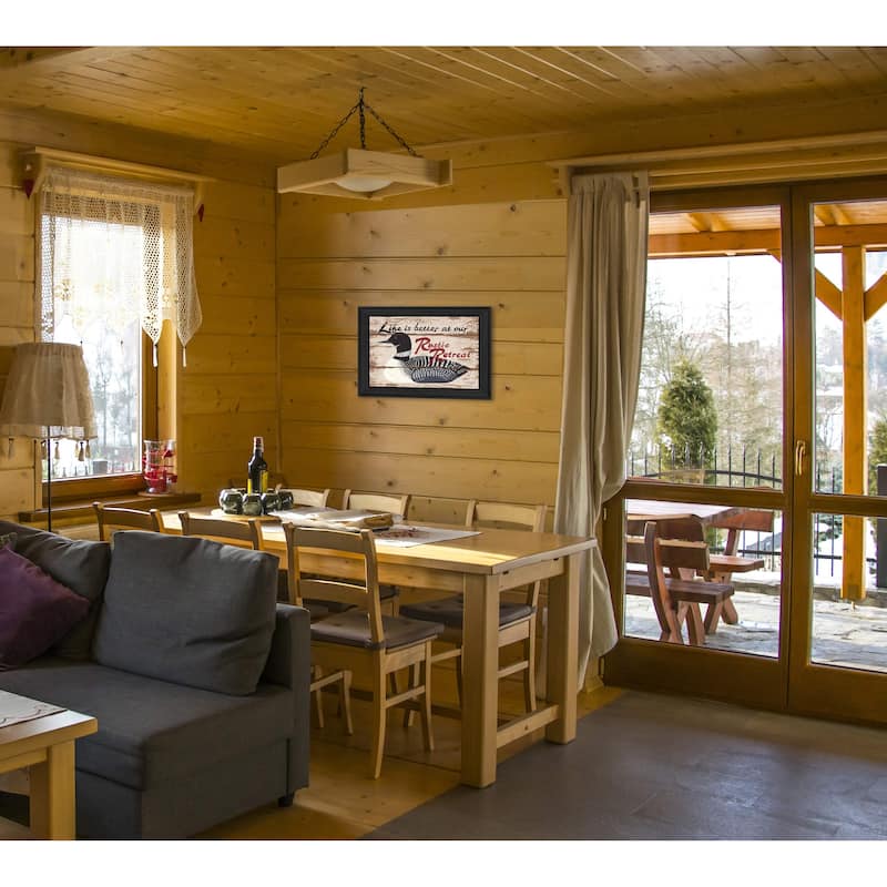 TrendyDecor4U Contemporary "Rustic Retreat" Framed Print Wall Art by Linda Spivey