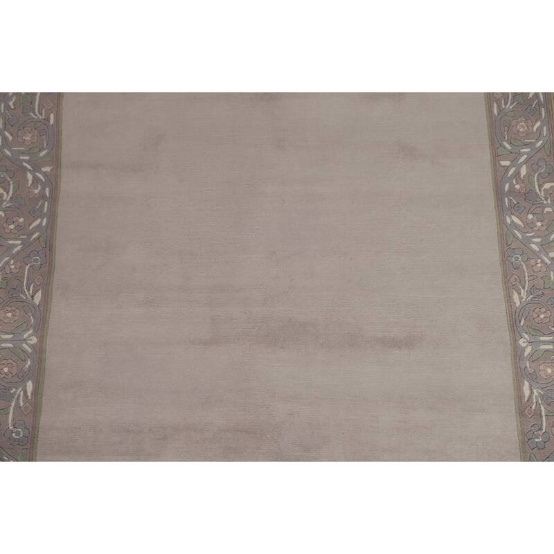 Bordered Nepalese Oriental Wool Area Rug Hand-knotted Office Carpet - 5'6" x 8'7"