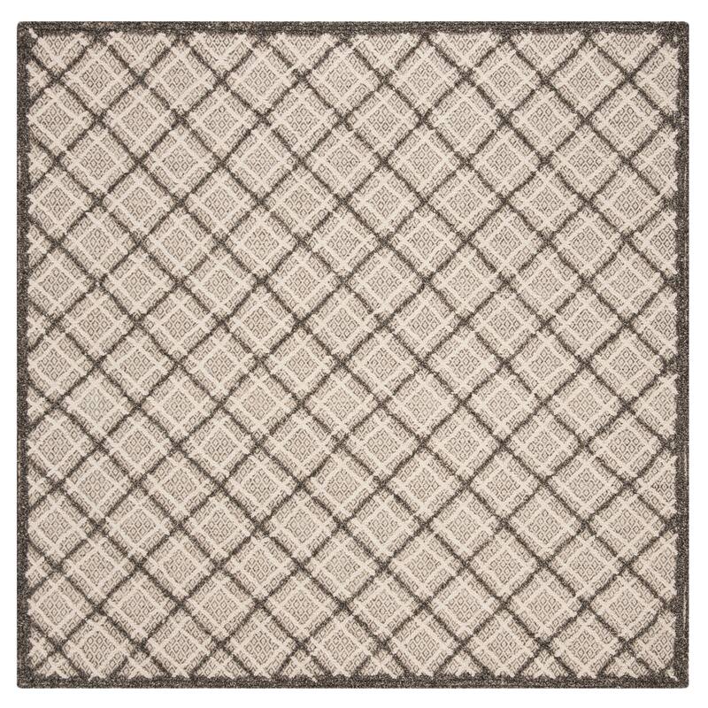 SAFAVIEH Handmade Trace Chastity Modern Wool Rug - 6' Square - Dark Grey/Light Grey