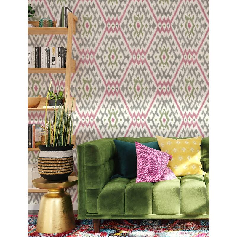 A-Street Prints Solola Fuchsia Ikat Wallpaper