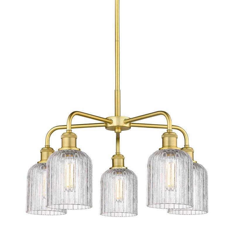 Innovations Lighting 516-5CR-15-23 Bridal Veil Chandelier Bridal Veil - Satin Gold / Clear