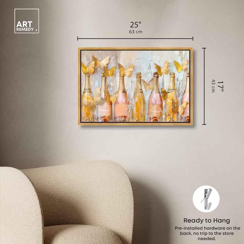Golden Bright Campagne Line Canvas by Art Remedy