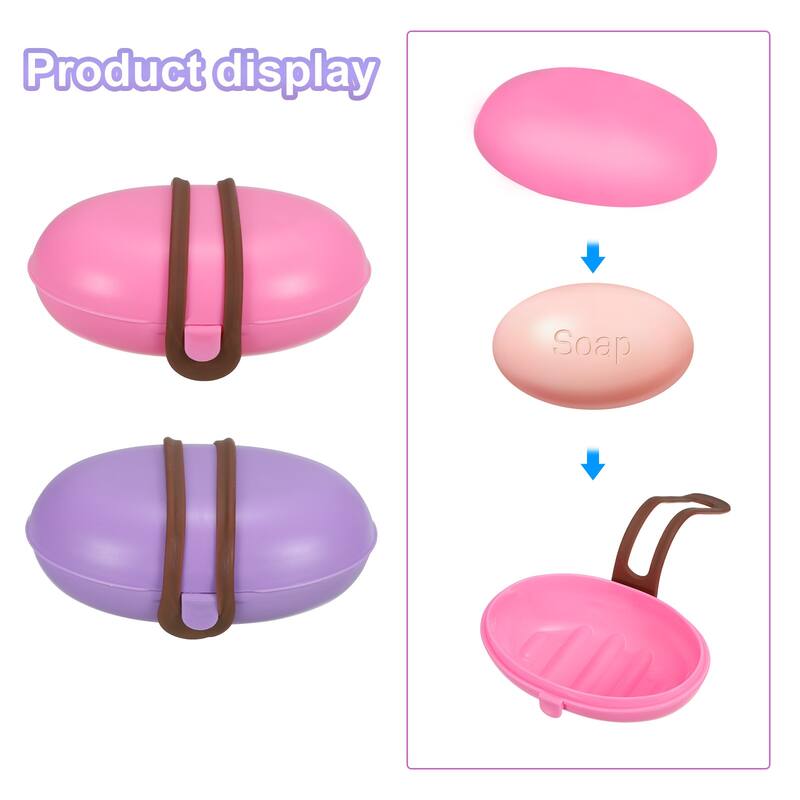 Travel Soap Holder, 2 Pack Soap Bar Box Container Case with Band
