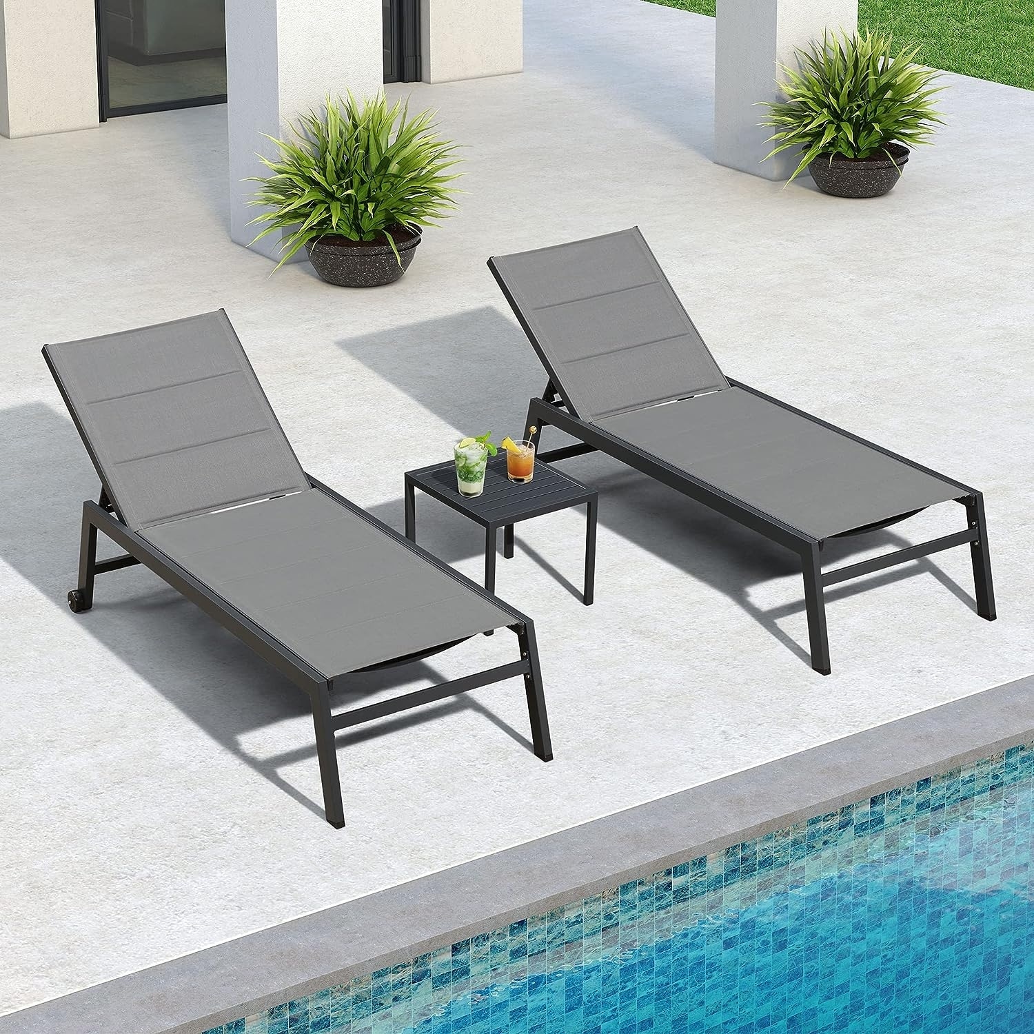 Outdoor Chaise Lounge Lawn Chair With Wheels Outdoor Chair With