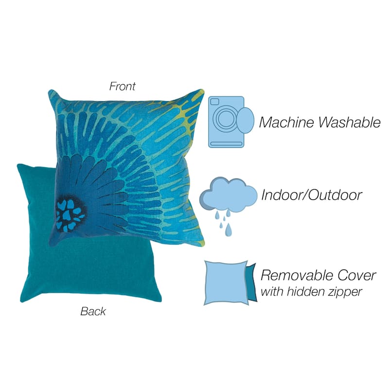 Liora Manne Visions IV Cirque Indoor/Outdoor Pillow Caribe 20" x 20"