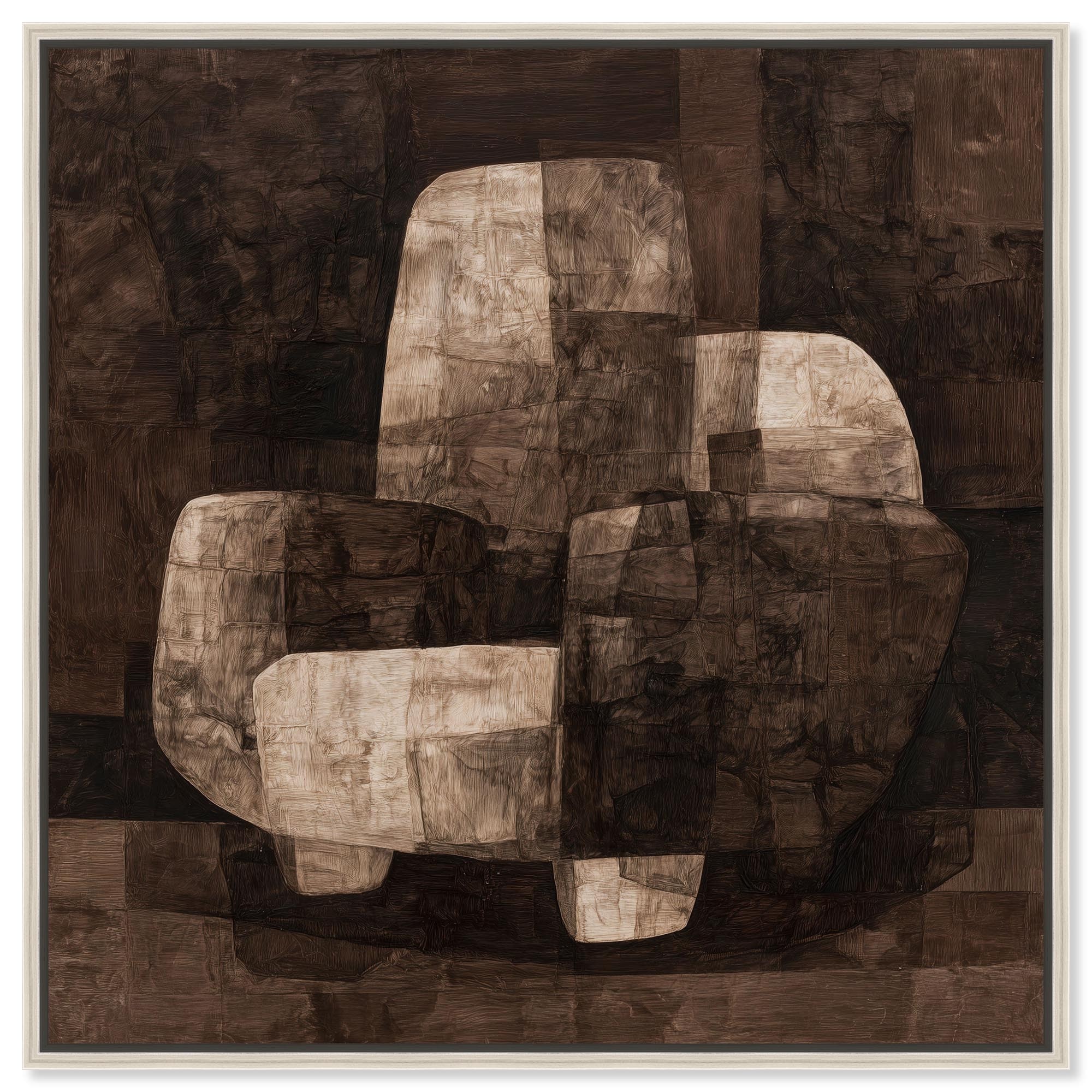 Monolithic Seat I Boho Brown Wall Art Canvas Print by Art Remedy