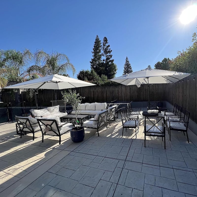 PURPLE LEAF 9 x 11.5 ft 360 Degree Rotation Patio Cantilever Umbrella