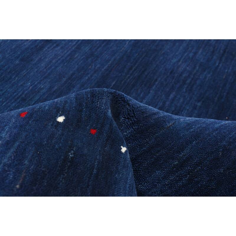 ECARPETGALLERY Hand Loomed Kashkuli Gabbeh Dark Navy Wool Rug - 3'11 x 5'6