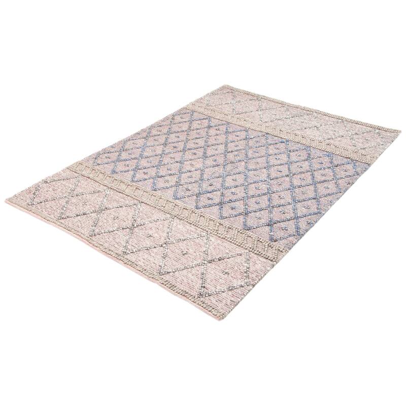 ECARPETGALLERY Braid weave Sienna Pink Wool Rug - 6'2 x 8'11