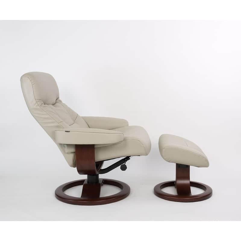 Fjords Muldal Leather Recliner and Ottoman