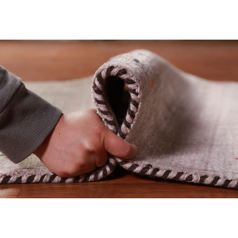 Hand Knotted Oriental 100% Wool Carpet Tribal Animal Pictorial Brown Gabbeh Area Rug - 4' 11'' X 3' 1''