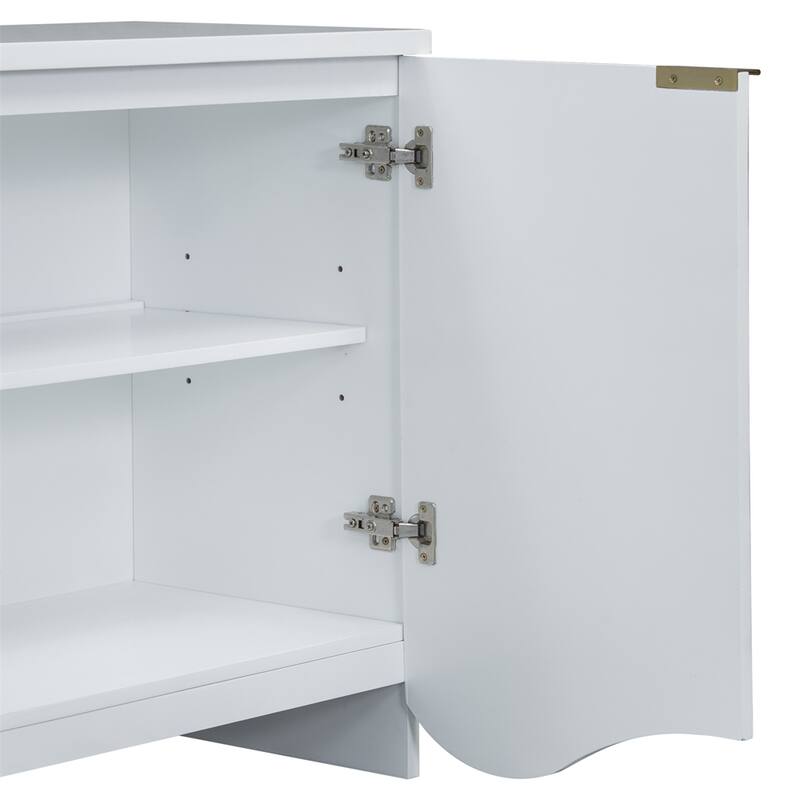 4-Door Wood Cabinet with Legs