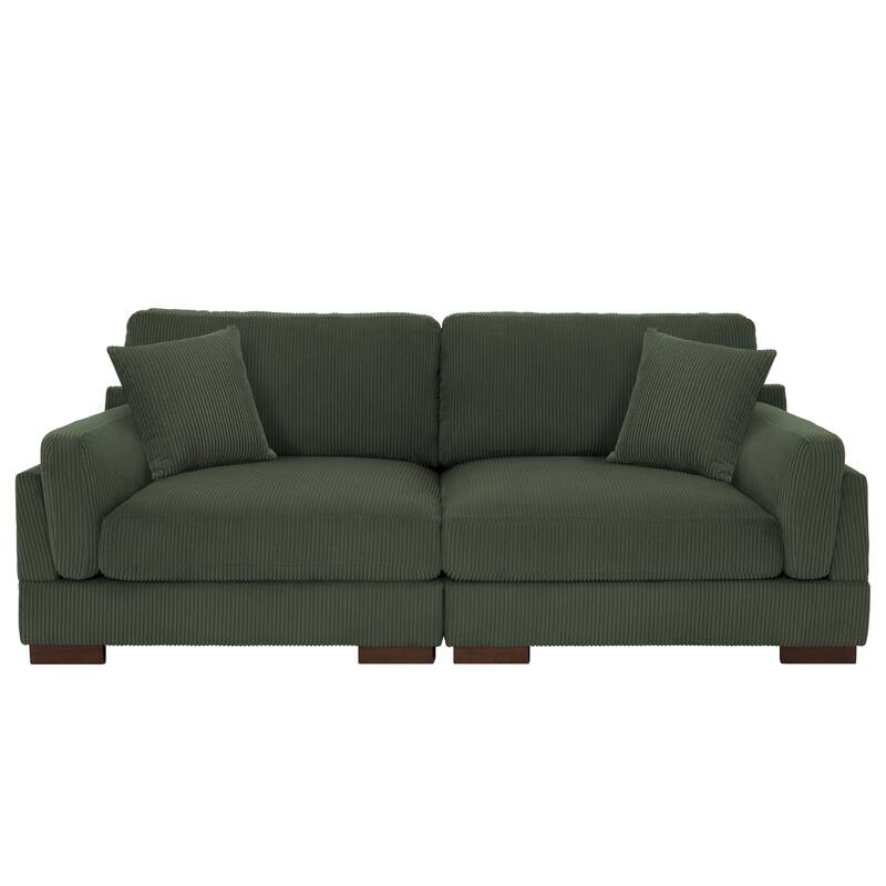 90" Corduroy Modular Sofa Reclining Sectional